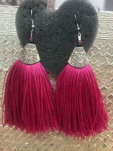 Pink Tassel Earrings