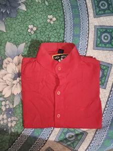 Red Color Cotton Shirt Used But Not Much