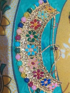 Multicolor Jewellery Set, With Earrings &amp; Mangtika