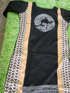 Elegant Black Printed Kurta