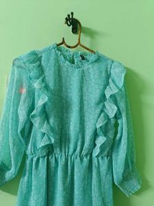 Ruffle Trim Mini Dress