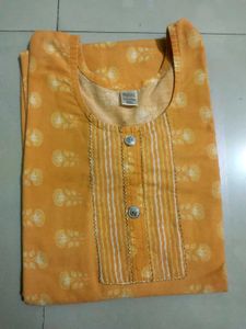 Pink / yellow Floral Print Kurta