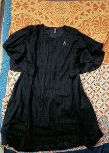 Black Ruffle Sleeve Dress
