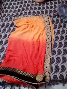 Beautiful Two Colour Party Wear Saree