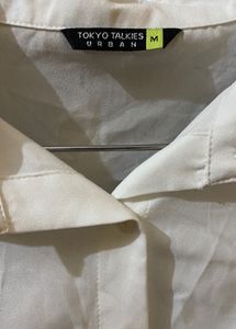 White Puff Sleeve Button-Down