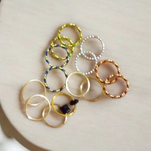 Colorful Twisted Nose Rings Of 12 Pcs