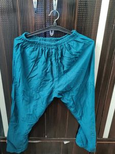 Teal Silk Blend Pants