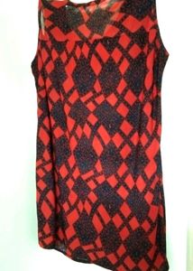 Red Diamond Print Top