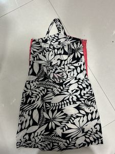 Alter Neck Printed Mini Dress