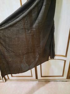 Elegant Brown Scarf with Rhinestones