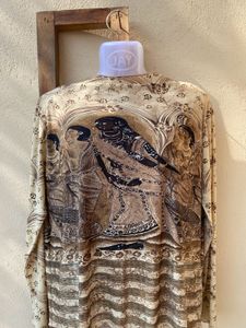 Vintage Print Turtleneck Top