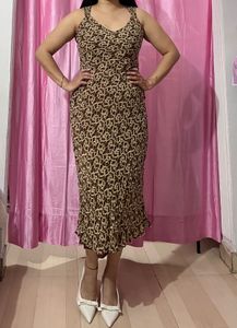 Vintage Print Maxi Dress