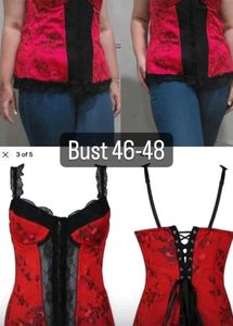Red &amp; Black Corset Top 46-48 Inches