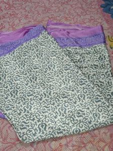 Elegant Satin  Purple Saree