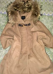 McGinn Faux Fur Trimmed Cape Coat