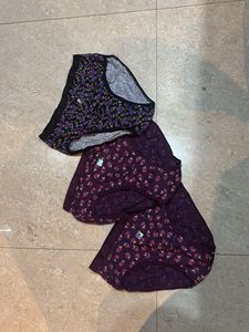 Floral Print Panty Set Of 3