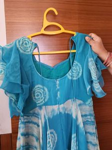 Blue &amp; White Tie-Dye Dress