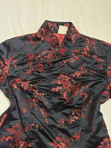 black Floral Cheongsam/Madrid top