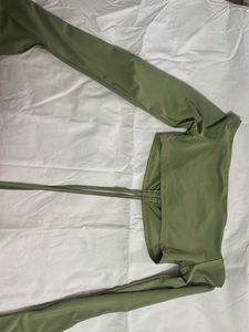 Olive Green Crop Top