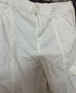 White Cargo Trouser