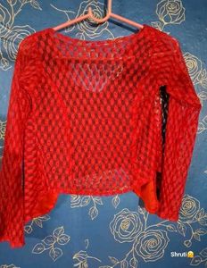 Red Lace Cardigan &amp; Tank Set