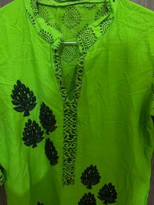 Green Salwar Kameez with Black Dupatta