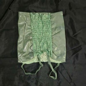 Green  Leather Corset Top