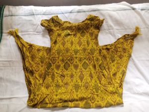 Yellow Print Kurta