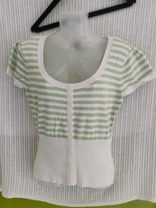 Striped Button-Down Top