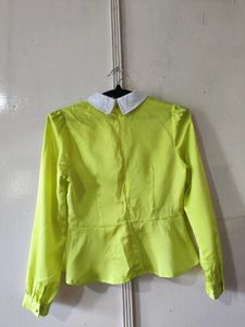 Chartreuse Peplum Blouse