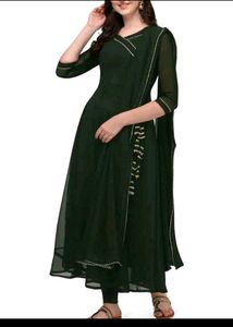 Beautiful Green Gown With Dupatta