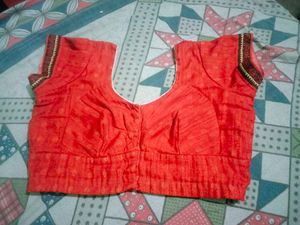 Coral Floral Saree with Blouse