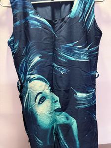 Abstract Face Print Dress