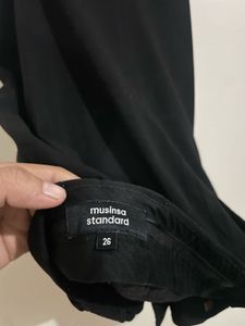 musinsa standard solid black trouser