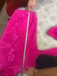 Hot Pink Pleated Set