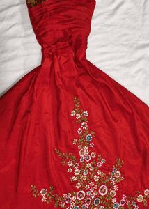 Red Embroidered Occasion Dress