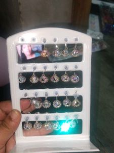 Sparkling Drop Earrings pack of 2