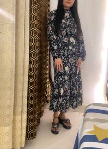 Floral Print Tiered Midi Dress