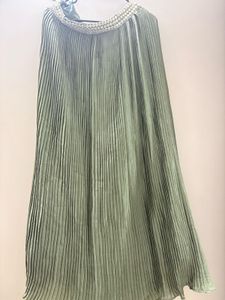 Elegant Green Crop top and skirt with overcoat Set