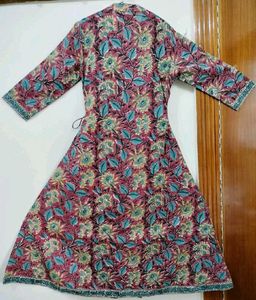 Red floral Angrakha anarkali kurta set