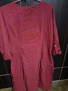 Rusr Dress with Blue Patterned Vest