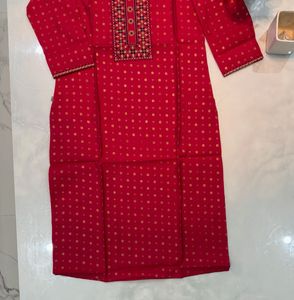 Pink Embroidery Kurta