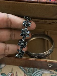Black metal Kada Bangles