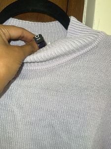 Lilac Cropped Knit Sweater