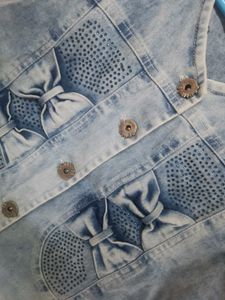 Blue Denim Crop Shrug