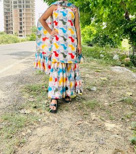 Colorful Printed Sharara Suit