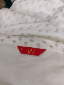 New Branded Cream With Green Print Kurta By W