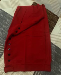 Red Button-Up Skirt