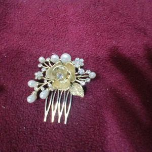 Pearl &amp; Rhinestone Flower Hair Comb