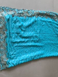 Lovely Blue sari with overall Badla